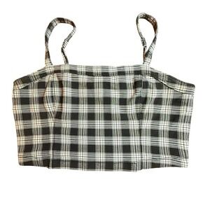 Hollister Y2K Look Plaid Crop Top Grunge‎ Punk Womens Large Junior Black White